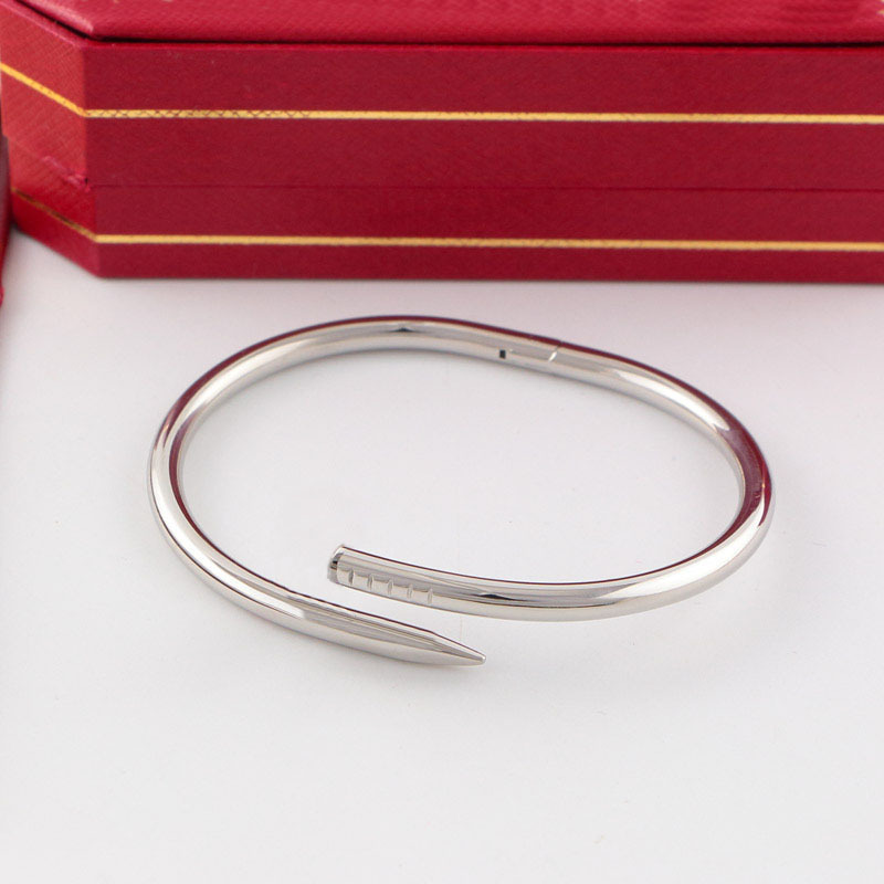 Kajia Nail Bracelet Open-Ended Thick Electroplated 18K Rose Gold Titanium Steel Bracelet Inlaid Couple Style Trendy Fashion Kajia Nail Bracelet Open-Ended Thick Electroplated 18K Rose Gold Titanium Steel Bracelet Inlaid Couple Style Trendy Fashion