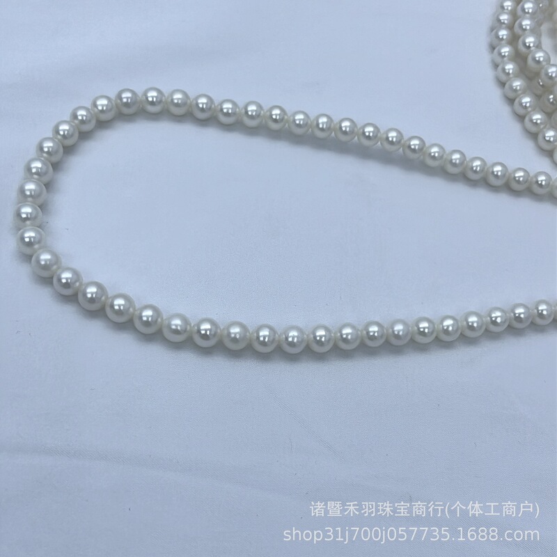 諸及び山下湖天然淡水無核真珠7-8mm超亮正円無傷ネックレス|undefined