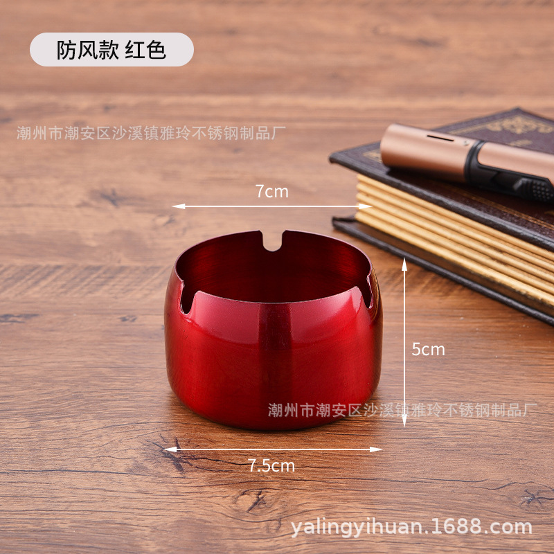 Cenicero de acero inoxidable dorado grueso, resistente y elegante, ideal para bar o cafetería, venta directa de fábrica