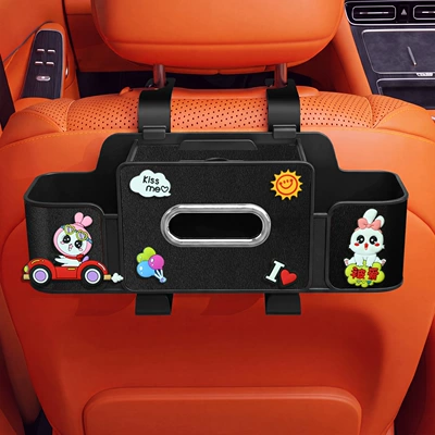 back storage box, multifunctional tissue – Car tissue box/set - kissme-4-in-1-seat-storage-box-4th-generation-black