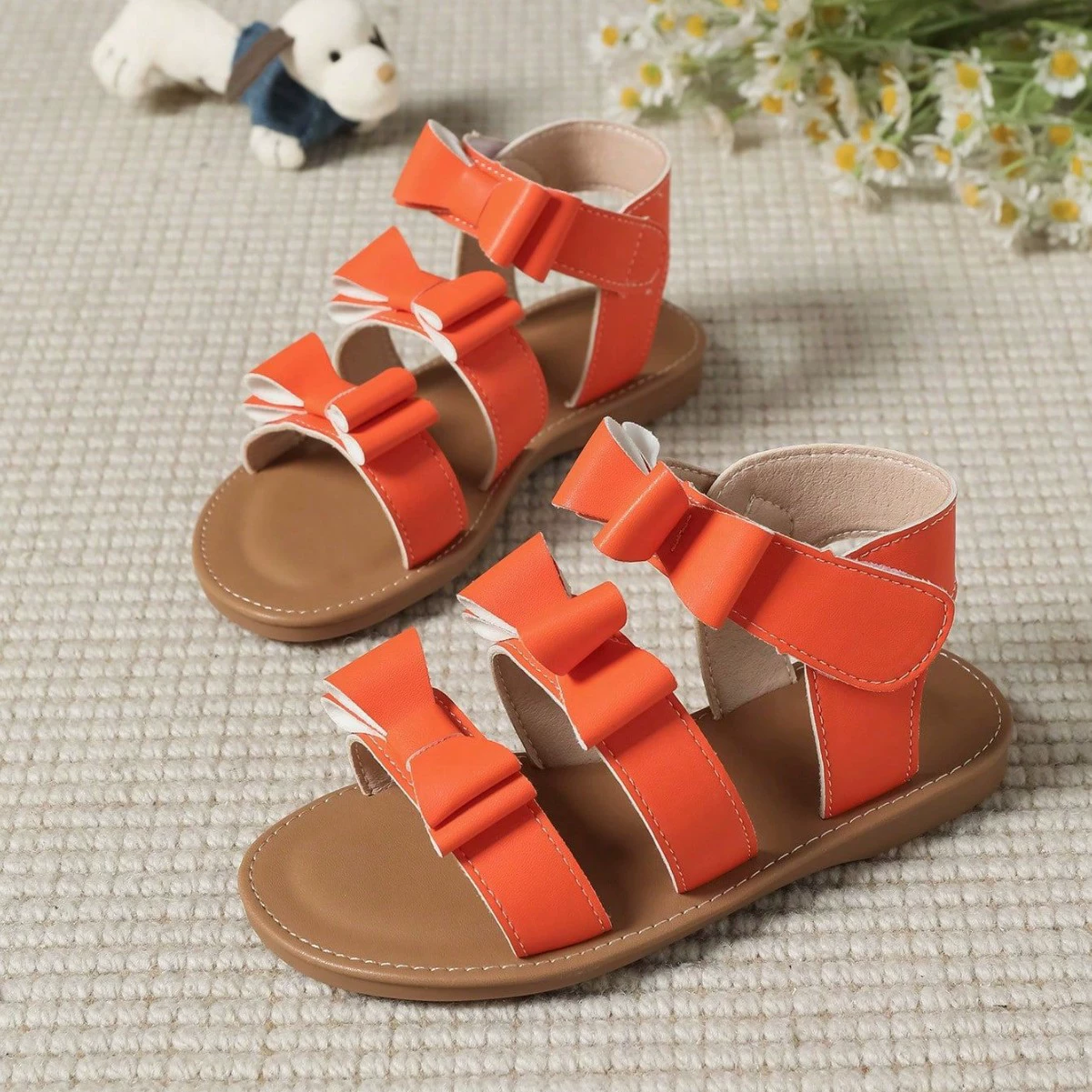 Трансграничная внешняя торговля Корейская версия бант плоский фон для девочек римские сандалии