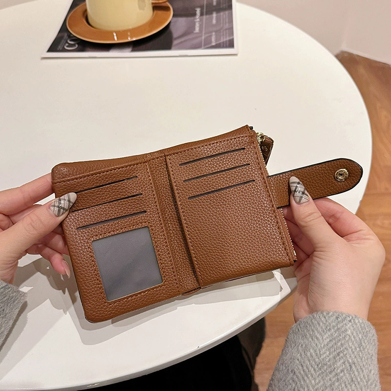 (Cross-border trading), polyurethane short capacious fashionable folding wallet