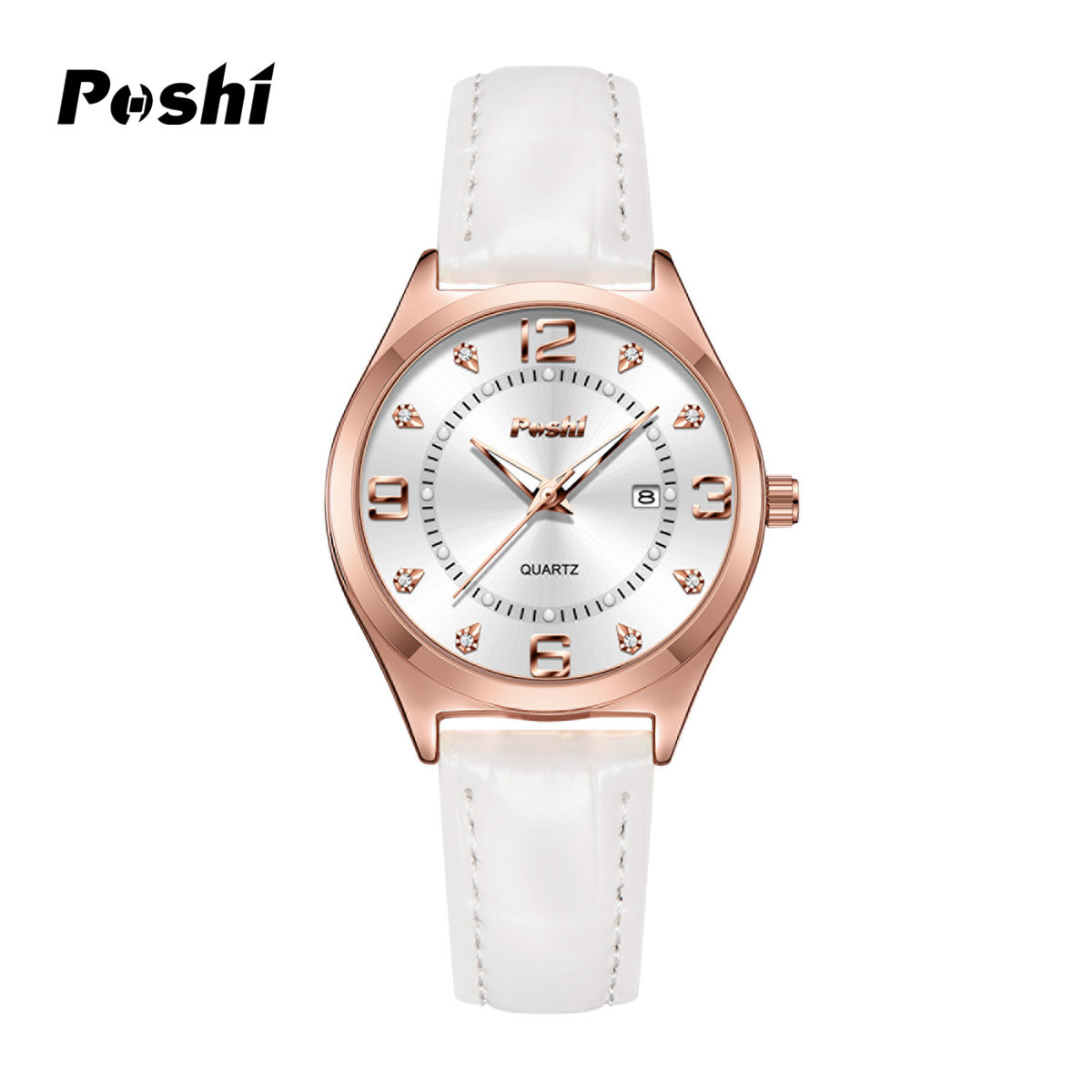 POSHI nuevo reloj para mujer, reloj con correa de acero, reloj impermeable para mujer, reloj de cuarzo de calendario, reloj para mujer