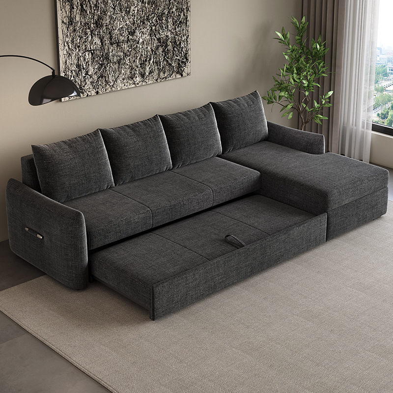 Sofá cama multifuncional moderna simple, sala de estar tipo pequeño, sofá cama de doble propósito desmontable, combinación de almacenamiento VIP
