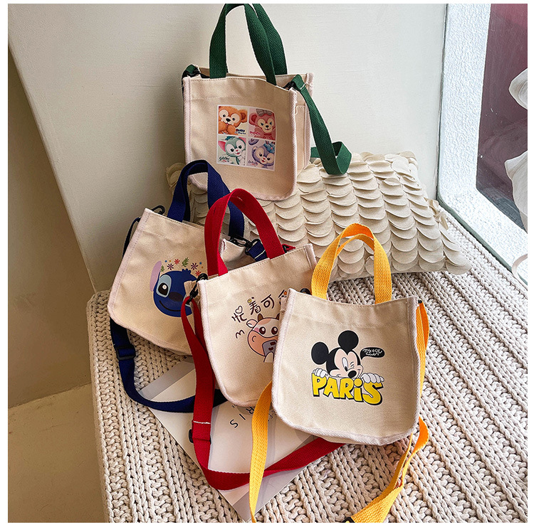 "Bag Girl 2021 New Trendy Korean style, fashionable and personalized printed single-shoulder bag for women, canvas hand-held crossbody small bag. undefined