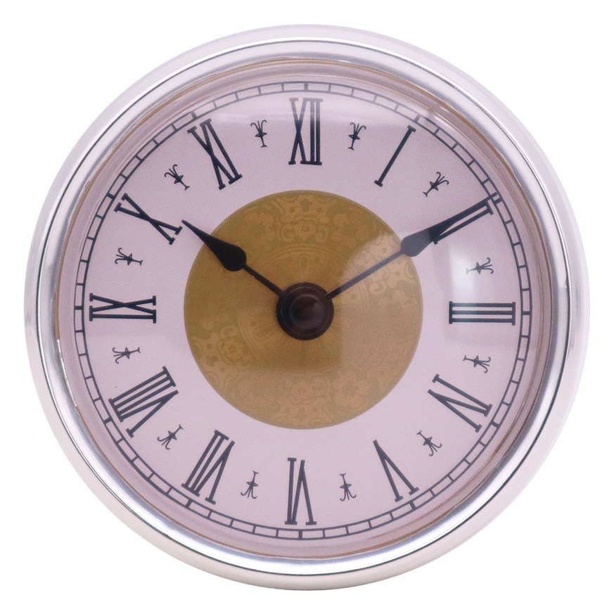 Amazon venta caliente reloj de cristal 80mm colmillos insertables artesanía con incrustaciones de reloj de cuarzo núcleo de reloj