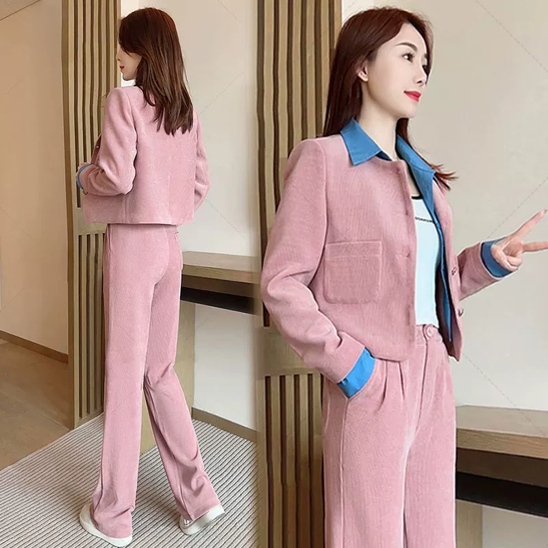 Модная рубашка с отворотом поддельные две женские весенние и осенние 2024 новые тонкие топы с поло-воротником набор из двух частей