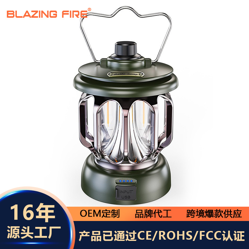 国境を越えた新型屋外キャンプ灯ledレトロ馬灯手提げテント灯便利式usb充電キャンプ灯