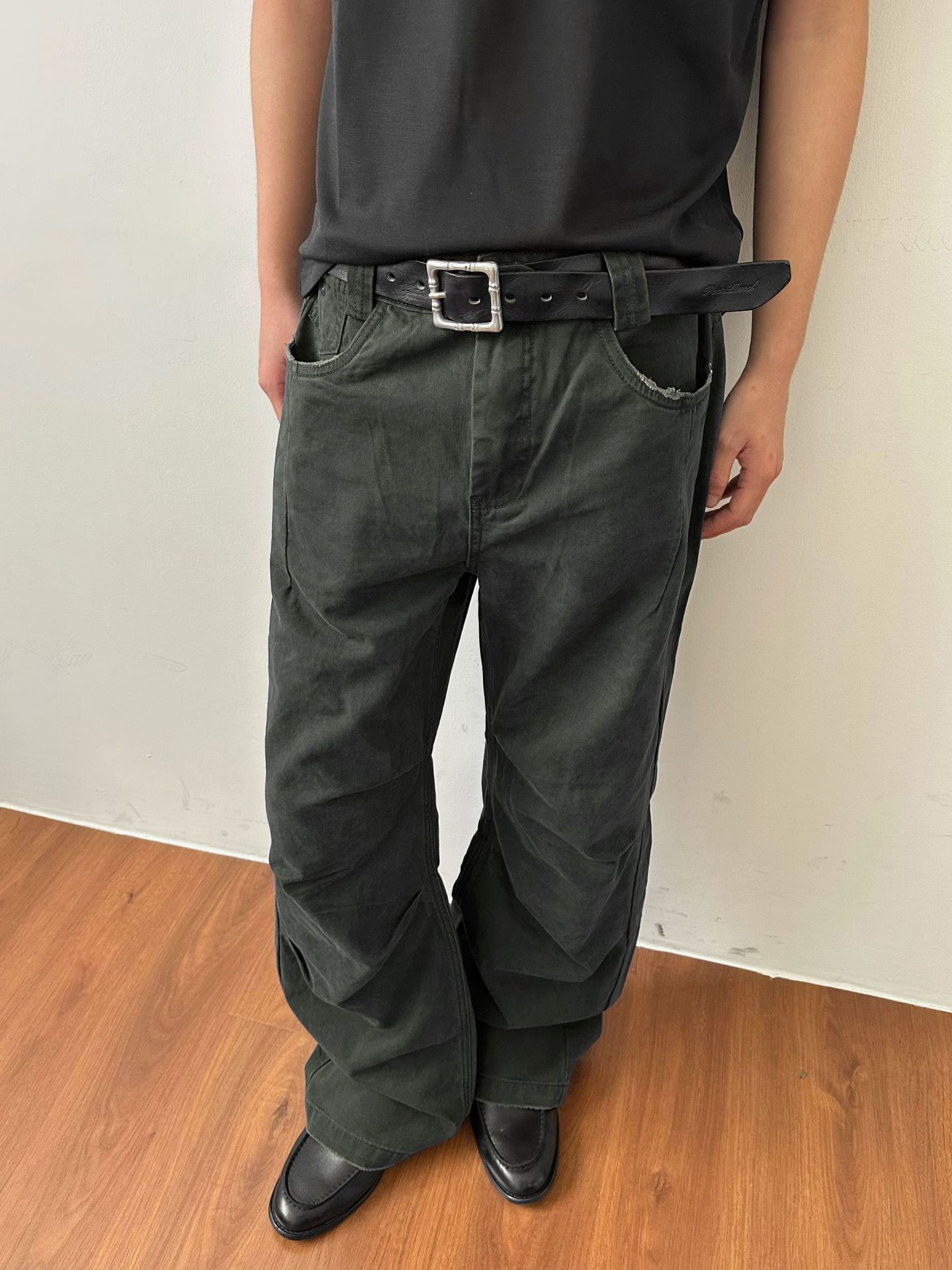 MADEEXTREME Washed Blue Straight-Leg Trousers