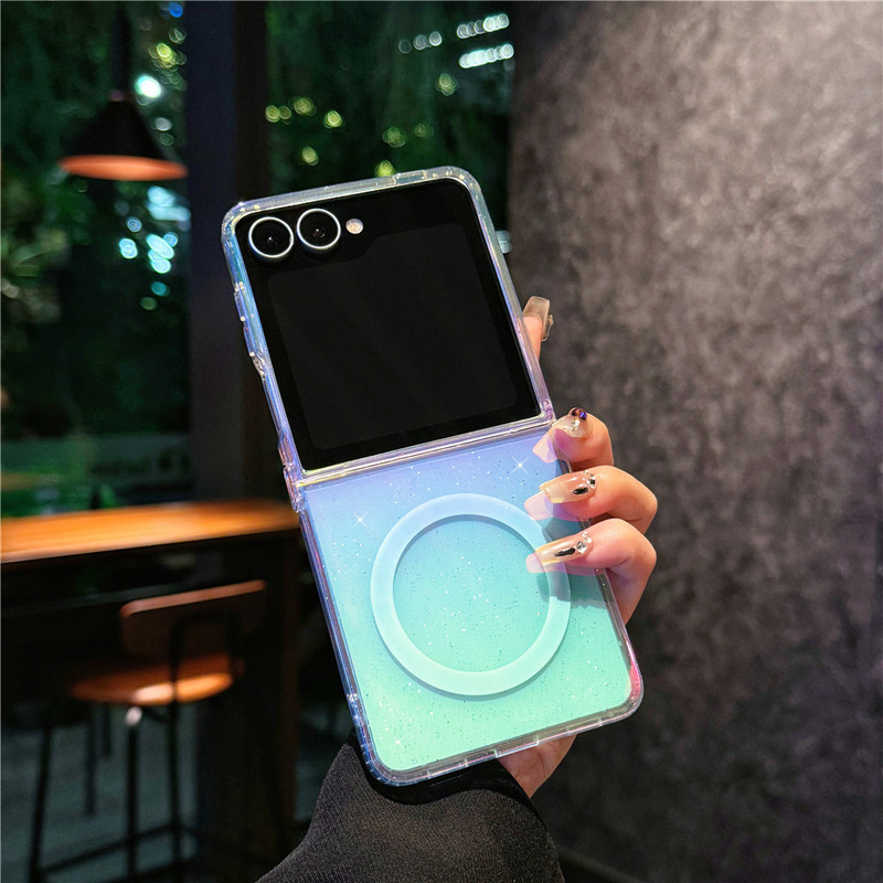 适用三星zflip7磁吸手机壳Zflip 7代折叠屏镭射渐变zflip6翻盖套|undefined
