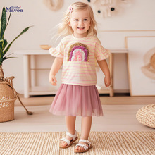 Little maven夏季可爱女童套装欧美跨境裙套装纯棉儿童童装批发