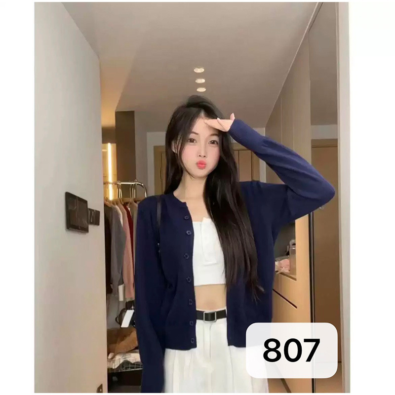 High-End Sweet Girl Knitted Cardigan Long-Sleeved Girl's Clothing Young, Comfortable, Fashionable, Simple, Sweet, Fresh Style and High-End