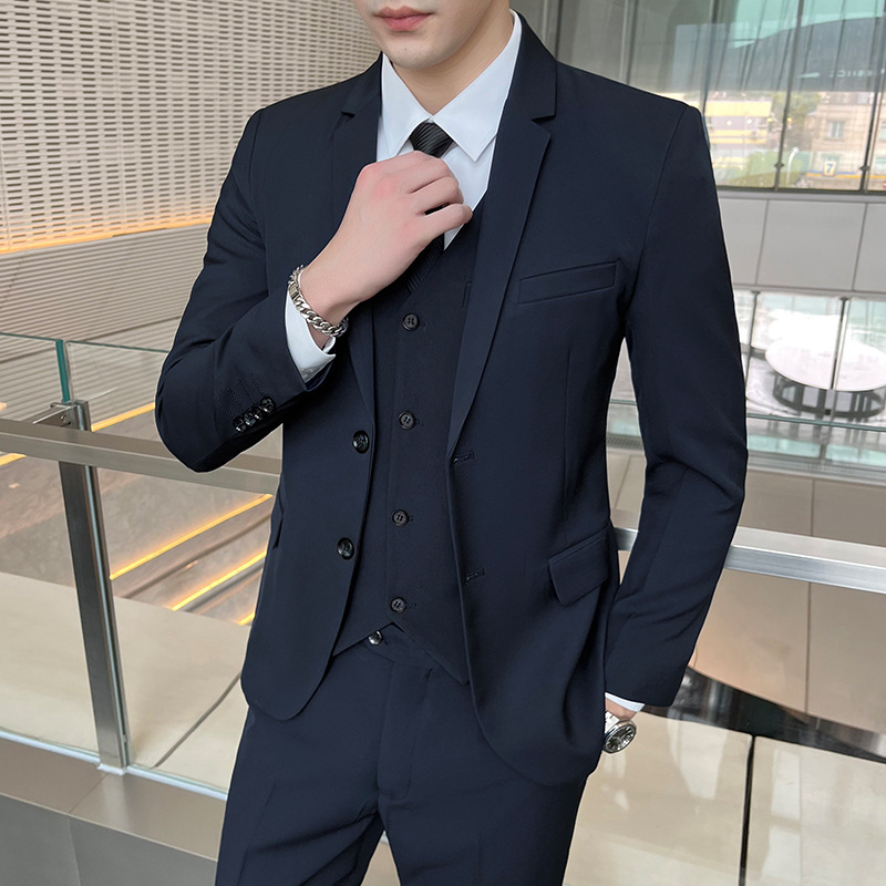네이비 블루 더블 버튼 슈트 + 바지