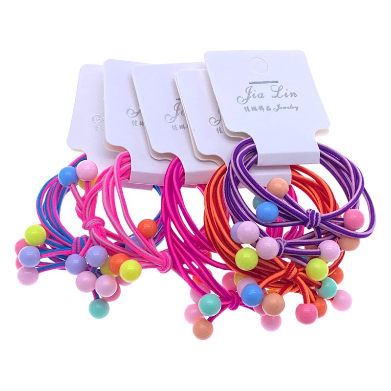 Tarjeta de pedido de dos piezas de dos colores de caramelo anudado banda de pelo cuerda de pelo banda de goma dos yuanes tienda de un yuan accesorios de cabeza de suministro