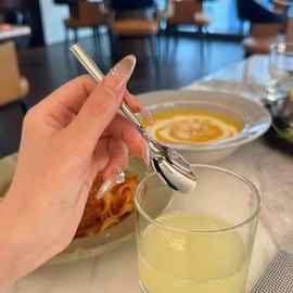 不锈钢圆勺燕窝银耳勺子蜂蜜甜品婚礼伴手礼搅拌勺咖啡勺可印LOGO