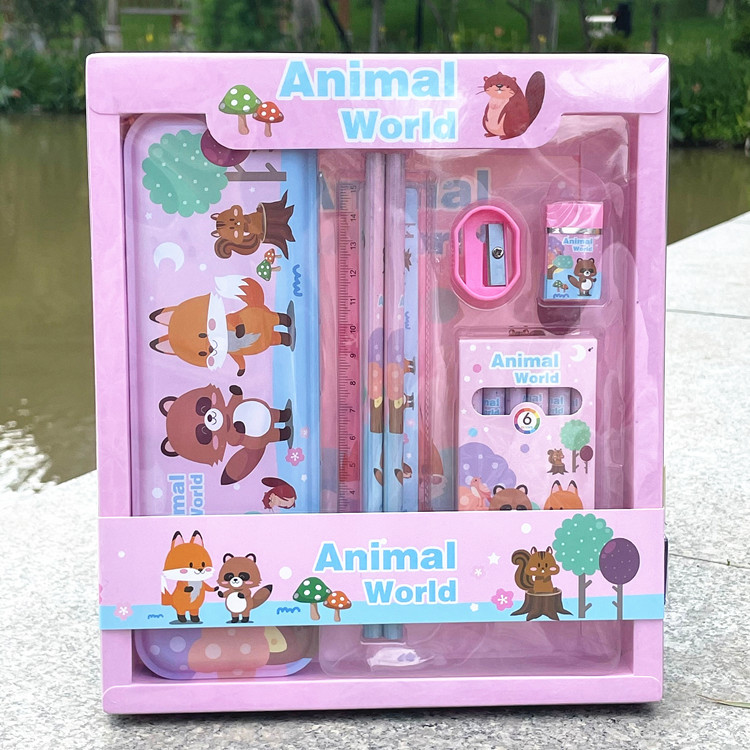 Plastic Material Cartoon Pattern 1 Set Cartoon Class Learning Plastic Cute Stationary Sets