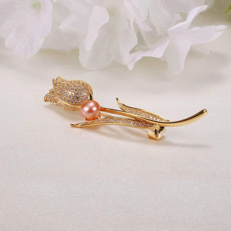 Корсаж оптом Zhuji жемчуг циркон брошь булавка ювелирные изделия пресноводный жемчуг брошь