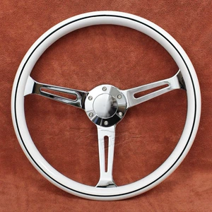 Avtomobil modifikasiyası ağ klassik sükan 15 düym ABS qara xəttli yarış retro sükan
