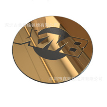 厂家定做钛金不锈钢镜面腐蚀 凹凸填色logo 金色金属感铭牌定制