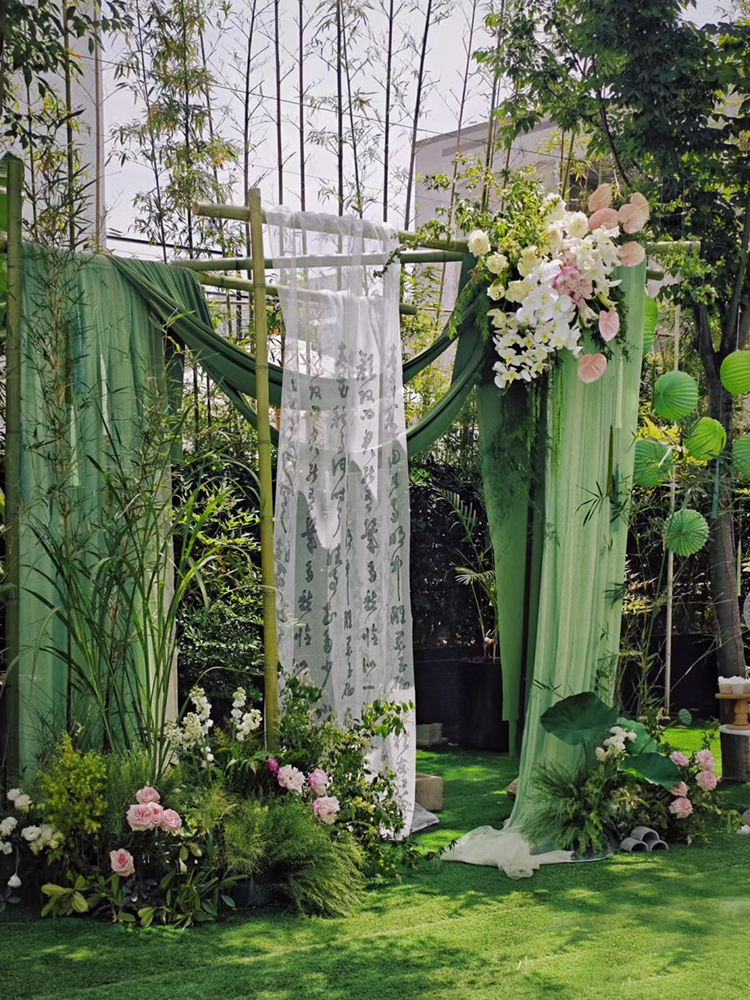 Cortina de estilo chino clásico, diseño de caligrafía y paisaje, ideal para interiores o fondos decorativos