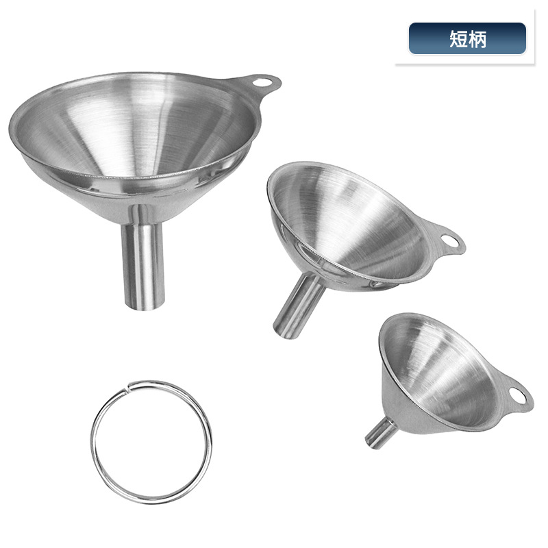 Embudo de acero inoxidable de tres piezas MINI embudo de aceite vinagre de vino especias aceite esencial salsa de llenado de fugas de aceite doméstico vino