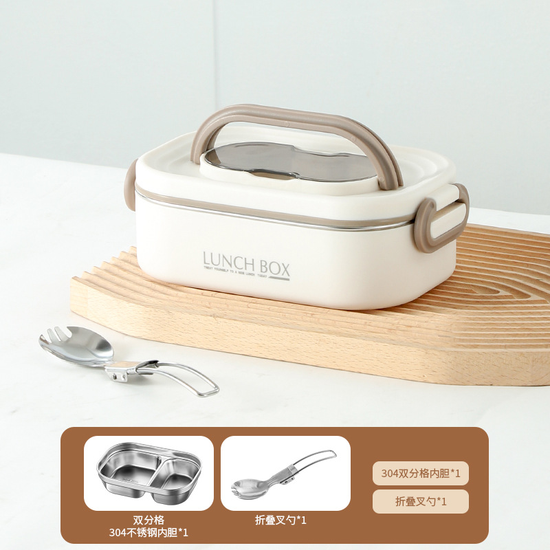 304 de acero inoxidable cuadrado aislado lonchera trabajador de oficina estudiante cantina horno microondas calefacción multi-capa compartimiento Bento