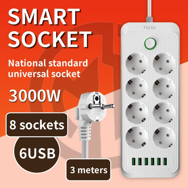T424 White-6usb-3 meters