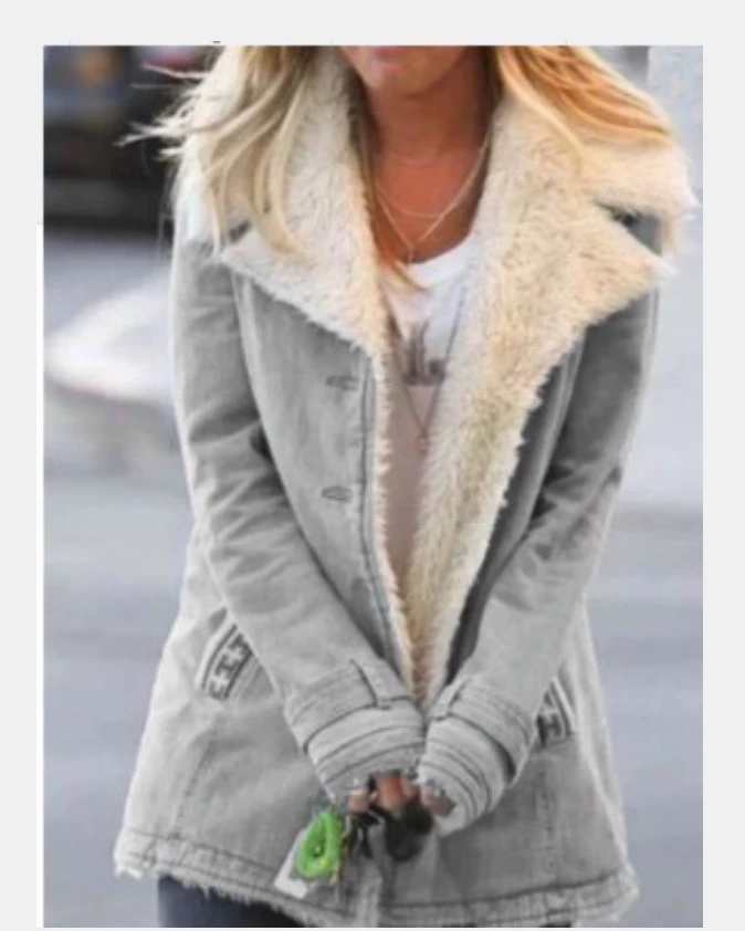 demi‑season fleece jacket, long sleeve, faux‑sherpa lined, regular fit S–5XL