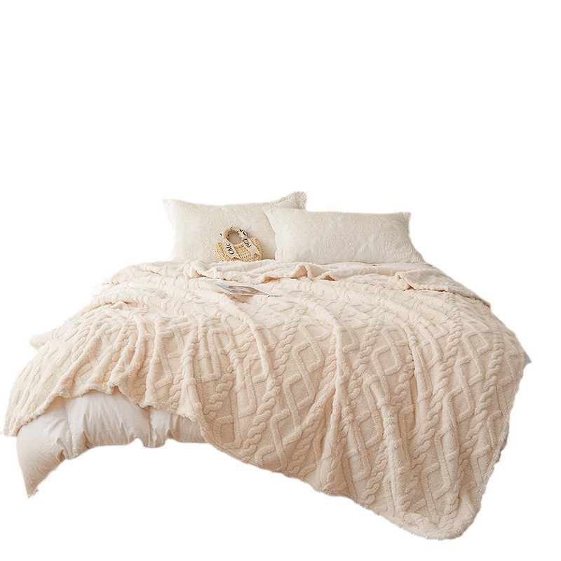 Manta de terciopelo de torre de color sólido transfronteriza Manta de sofá de ocio para siesta Manta de aire acondicionado Manta de jacquard de doble cara Manta multifuncional