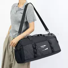 Stylish Casual Color-Block Crossbody Gym Bag Lightweight Nylon Travel Duffel with Shoe Compartment
