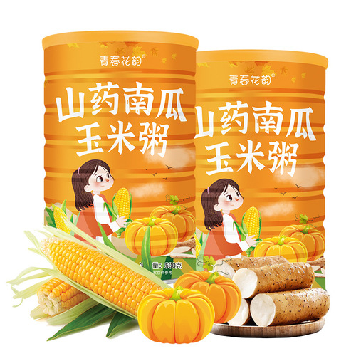 Manufacturer wholesale five-grain, yam, pumpkin, corn porridge 500g canned breakfast instant porridge meal replacement powder