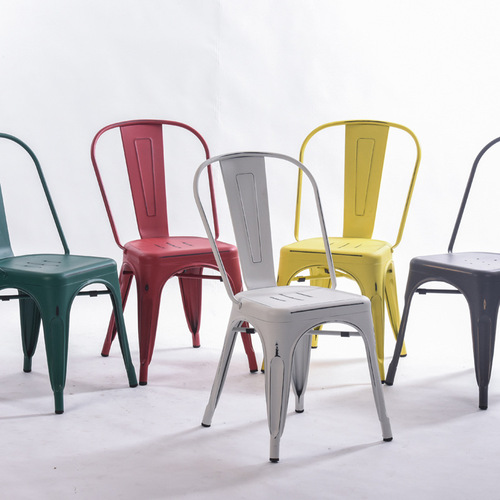 Factory direct sales iron chair iron chair back chair modern industrial style Nordic household stackable metal dining chair