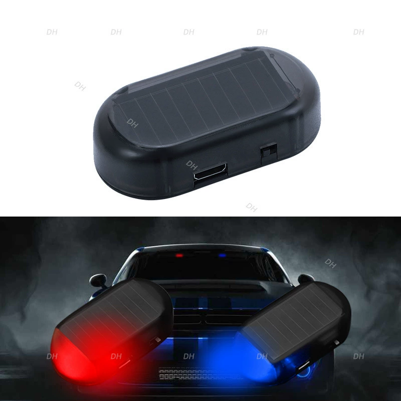 В наличии в продаже автомобиль Красный Синий Солнечная сигнальная лампа без проводки светодиодный декоративный Противоугонный свет стробоскоп