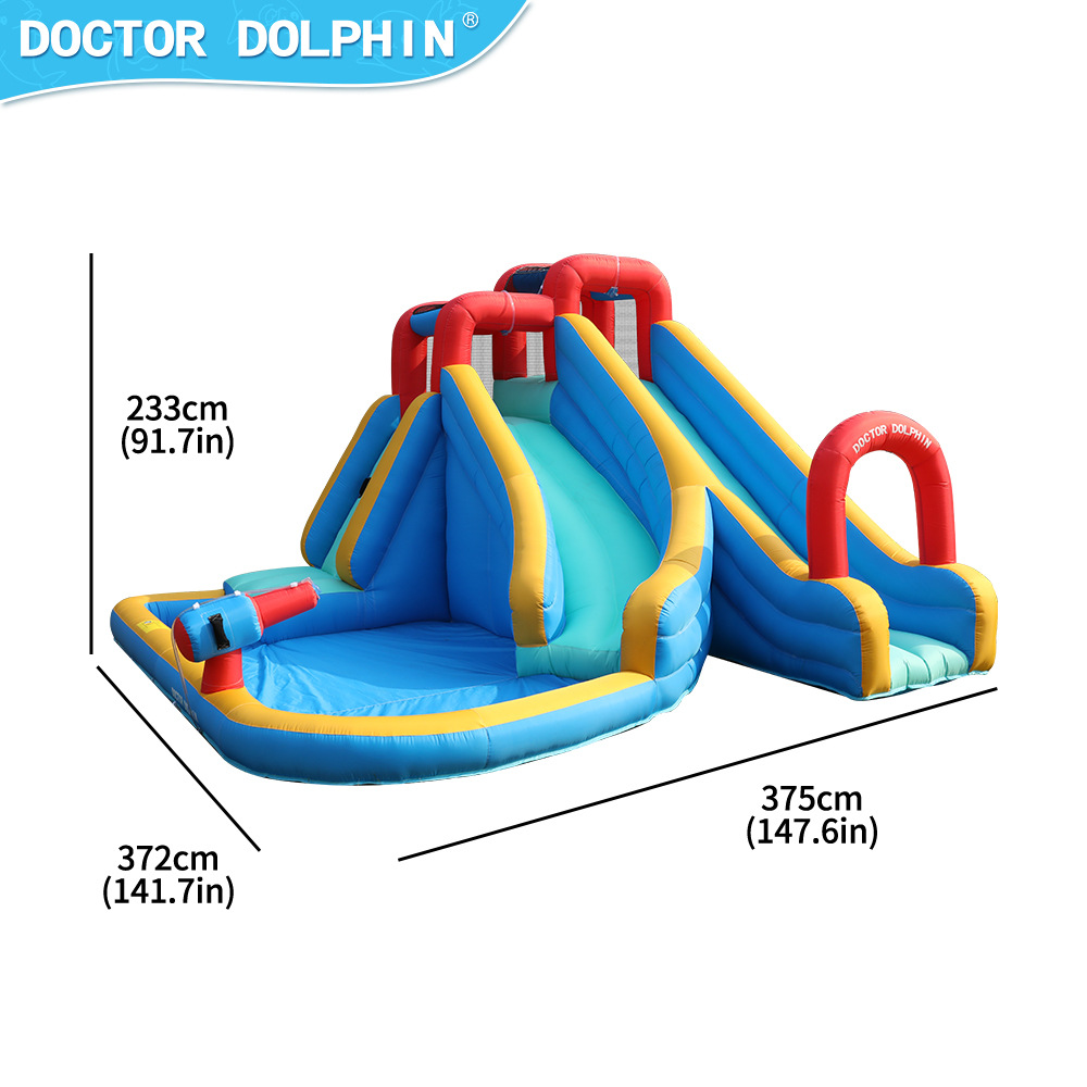 Doctor Dolphin hogar agua spray Castillo agua diapositiva Castillo hogar partido casa castillo inflable pequeño parque acuático