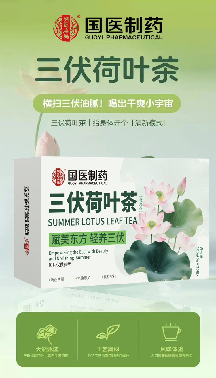 Sanfu Lotus Leaf Tea Bitter Melon Winter Melon Wellness Tea Bags 100g Sugar Free Cold Brew Herbal Blend overview