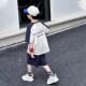 Boys' Summer Short-sleeved suit 2025 New Children's Sling Fashionable Western-style Two-piece Baby's Summer Thin Clothes