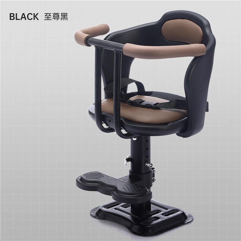 Front-mounted electric vehicle child seat for motorcycles and scooters, baby and child seat