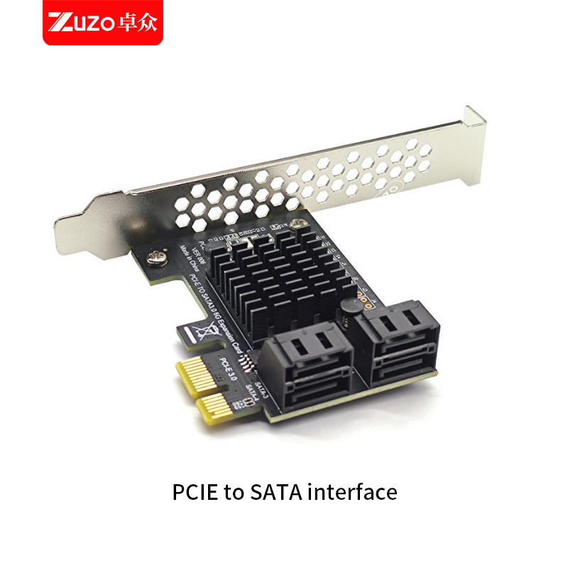 工厂PCIE转SATA接口X1电脑主板硬盘拓展转接卡6口10口12口16口