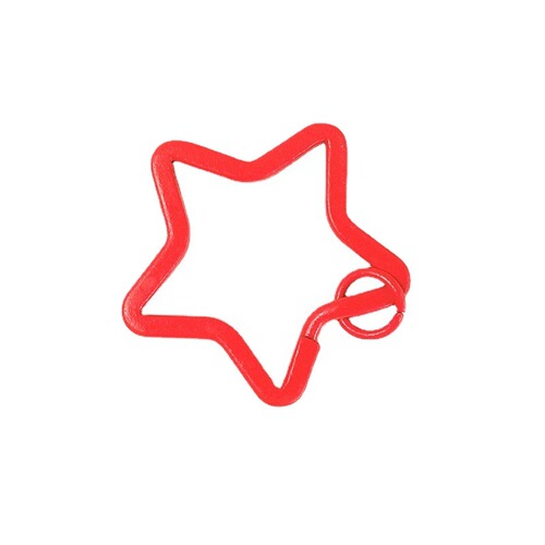 Colorful five-pointed star painted key ring with closed ring metal buckle handmade bean pendant DIY accessories