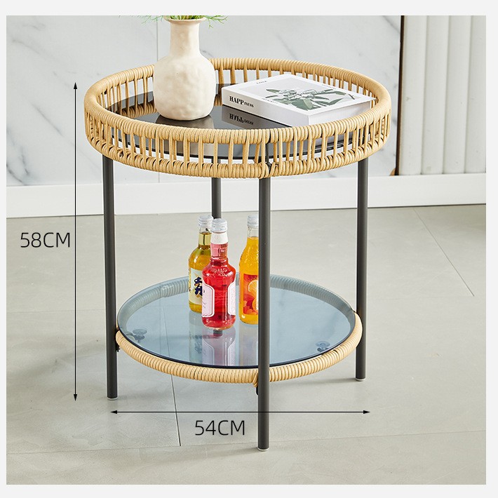 Sofá pequeño al aire libre de caña patio simple jardín de caña sofá silla de caña una sola silla de caña de tres piezas set mesa de té