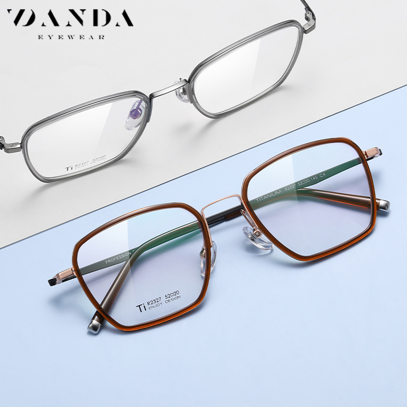 2022 nuevo gafas Marcos moda masculina placa plana espejo hembra r2327 desmontable tornillo titanio Gafas
