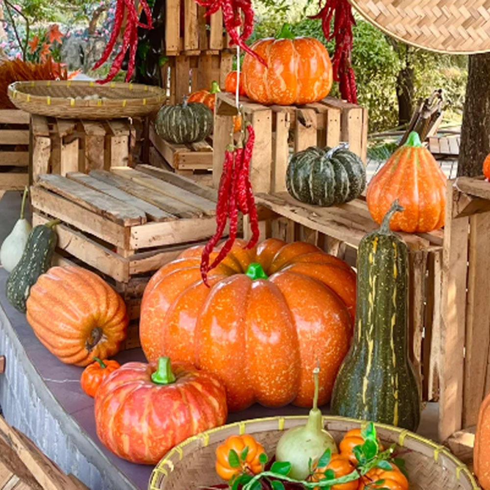 仿真南瓜塑料假南瓜模型水果蔬菜家居商场万圣节装饰摆件玩具道具