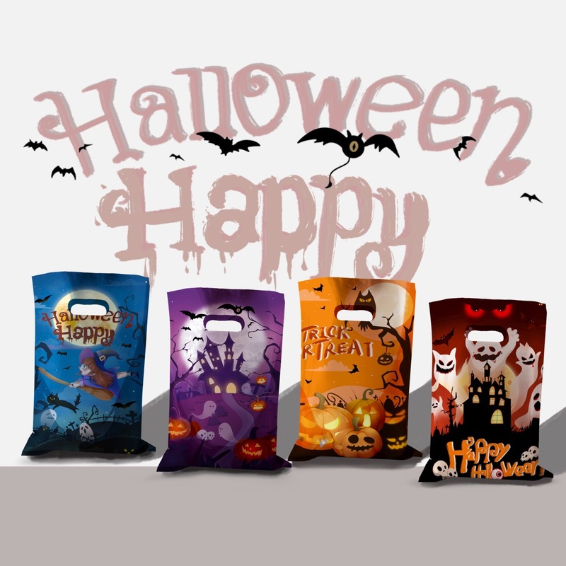 2025 新しいハロウィンキャンディバッグハロウィントートバッグ漫画パターンハンドバッグハロウィンギフト包装袋|undefined