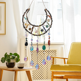 Crystal Pendant Natural Gravel Sunshine Catcher Light Garden Decoration Pendant Wind Chime Crafts Decoration Agate