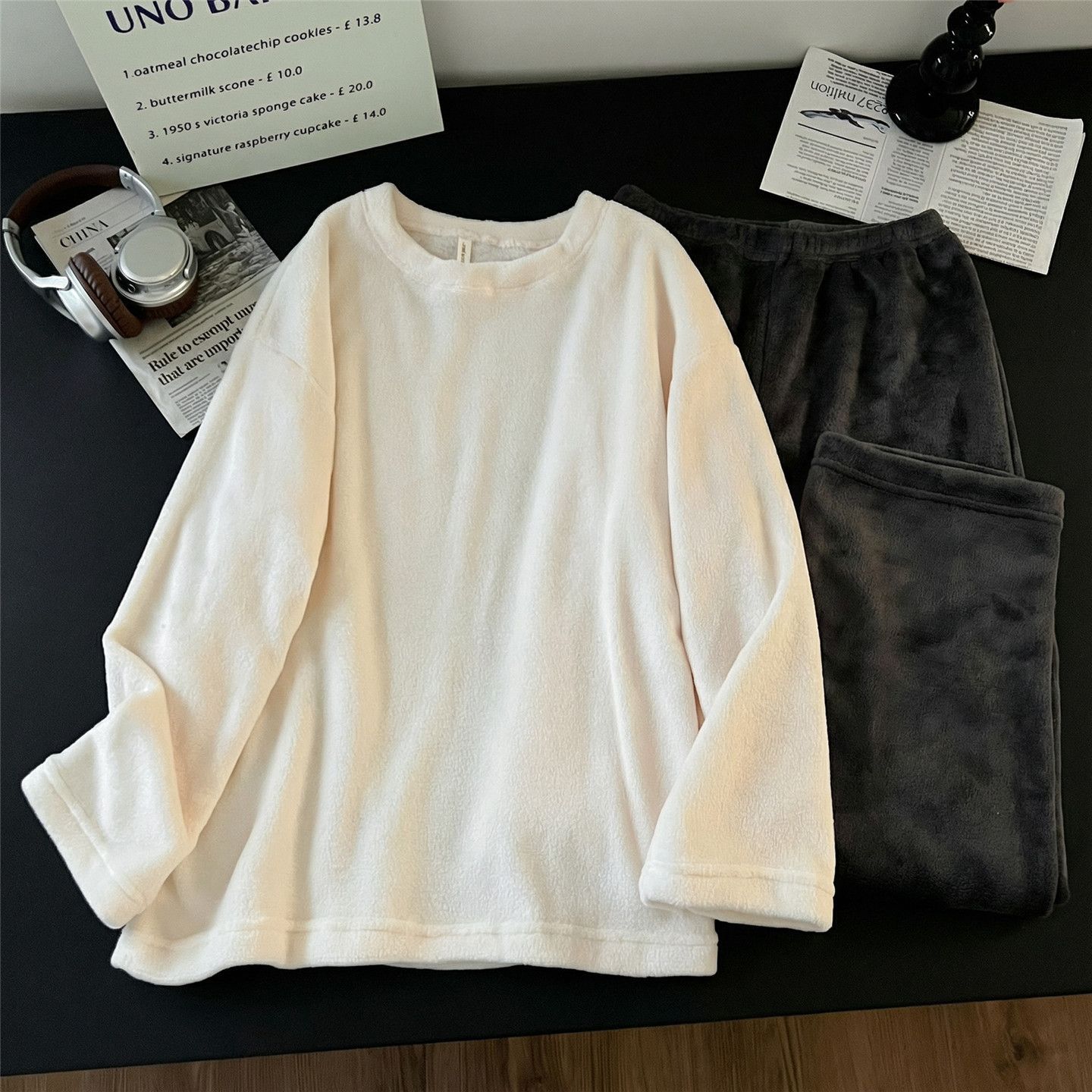 Pijama de mujer de franela y coralina, conjunto cálido y suave para otoño e invierno, moda femenina, venta directa de fábrica