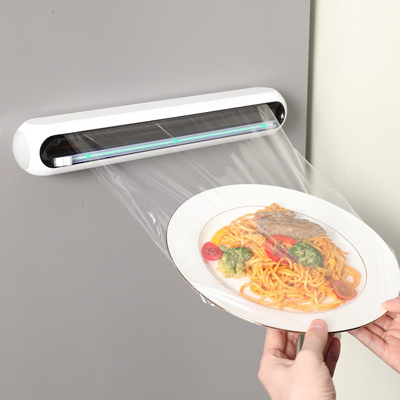 Cling film cutter, magnetic, refrigerator-specific, aluminum foil organizer, household kitchen, food-grade, economical PE