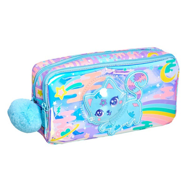 Double-layer capacious cartoon pencil case for students