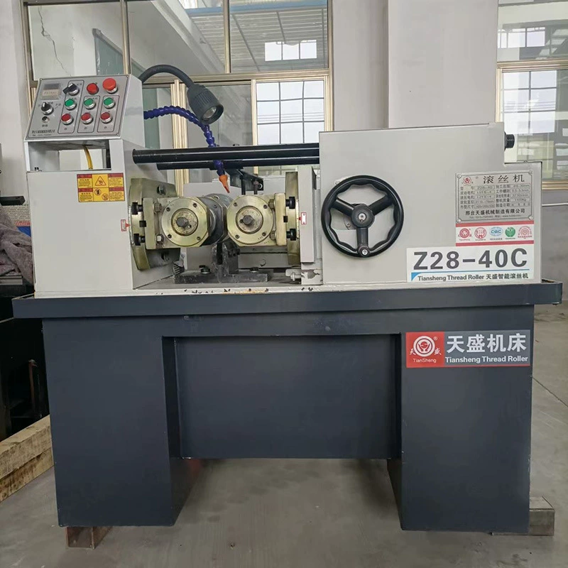 Tiansheng Z28-40 автоматический станок для нарезания резьбы с ЧПУ, станок для обработки стальных стержней, станок для прямой резьбы, строительное оборудование, машина для прокатки резьбы