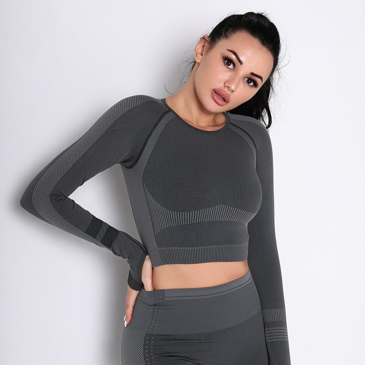 nihaostyle clothing wholesale Seamless Sexy Tight and Quick-drying T-shirt NSNS66942