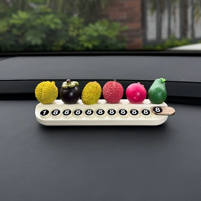 Cute and high-end temporary Nömrəli dayanma kartı - parking-sign-beige-scented-version-6-full-leather-fruits